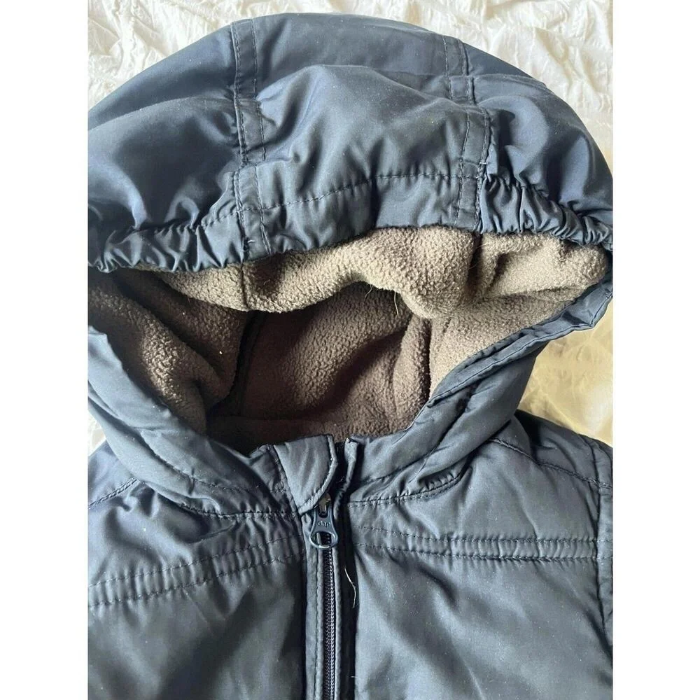 babyGap Snowsuit Kids 0-6 Months Dark Gray Hooded Puffer Warm Cozy‎